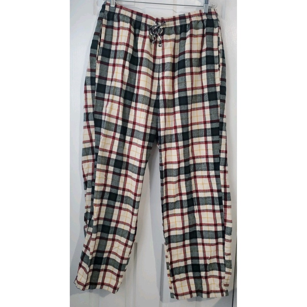 LL Bean Plaid Flannel Pajama Bottom Sz L